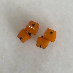 Vintage Amber Cuff Links.